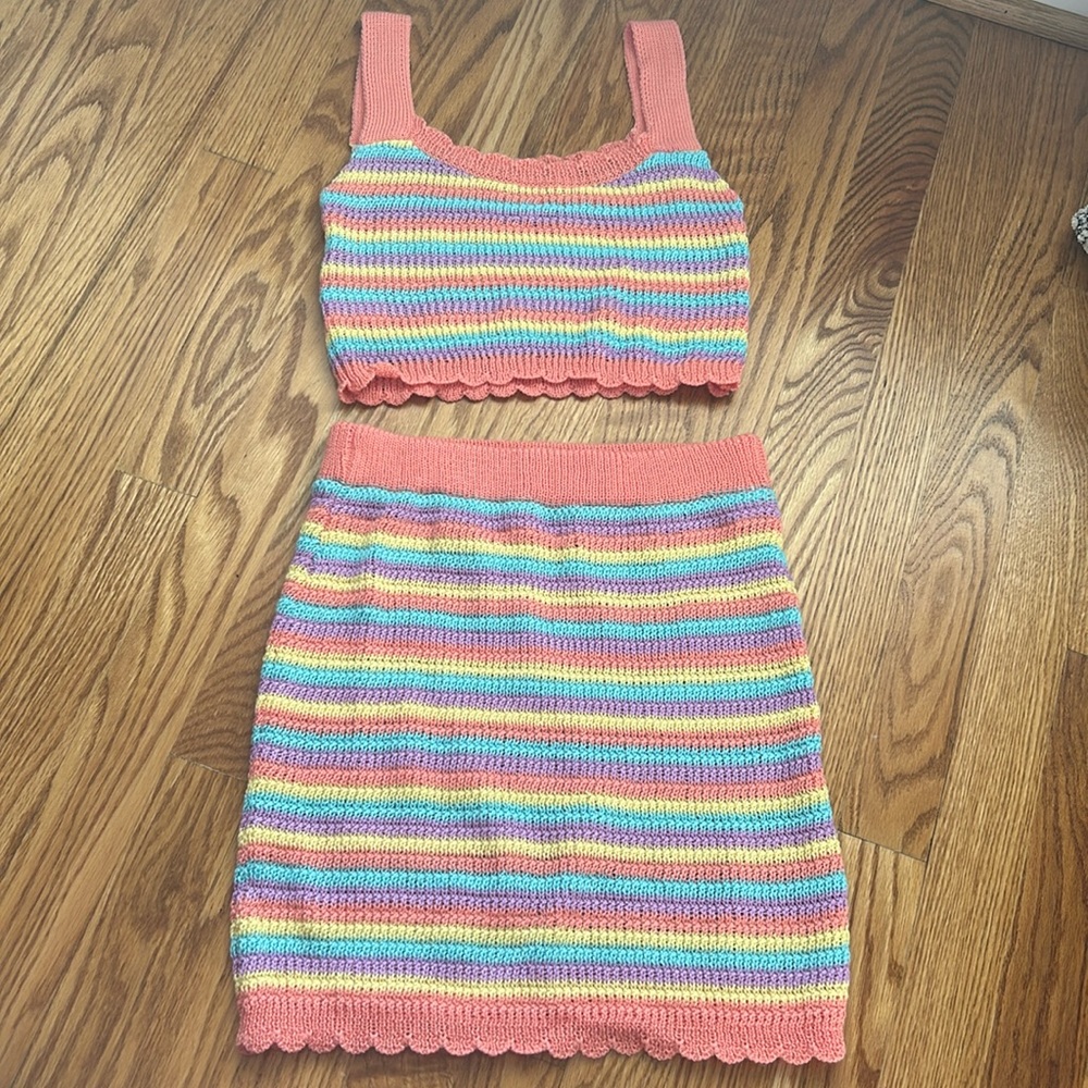 2 Piece Multi-Colored Skirt Set